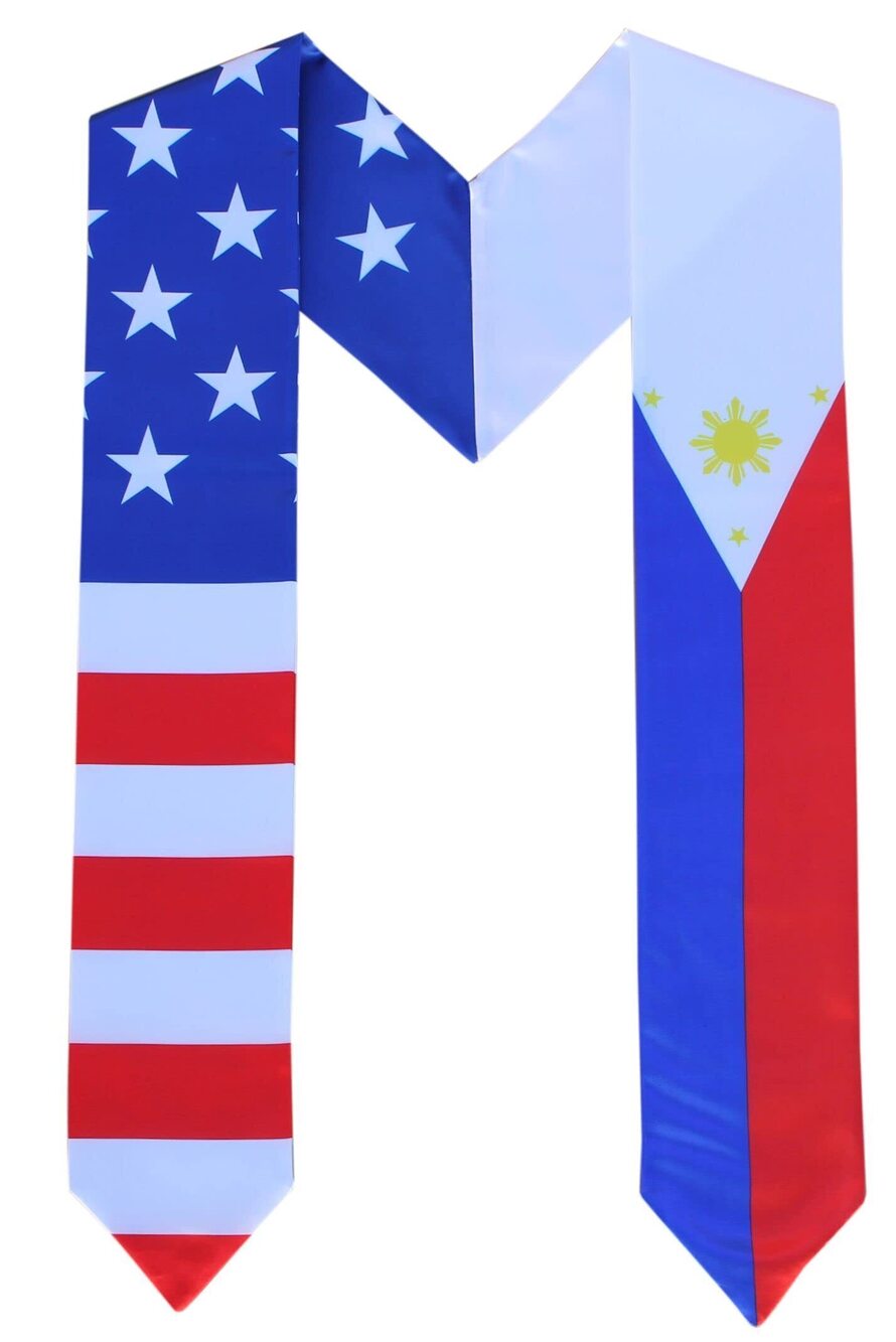 6279 Graduation Combo USA Country Flag Stole Sash Scarf Graduate Pride D